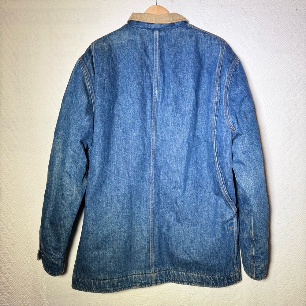 VINTAGE Polo Ralph Lauren authentic Denim Chore Flannel Lined jacket coat L USA! - Picture 11 of 16